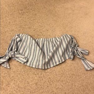 Striped blue crop top